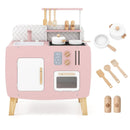 Play Kitchen for Kids Wooden Kitchen Playset with Stoves Sink Faucet and Oven by LJGDeals