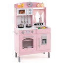 Play Kitchen for Kids Wooden Chef Pretend Playset with 3 Adjustable Heights Microwave by LJGDeals
