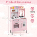 Play Kitchen for Kids Wooden Chef Pretend Playset with 3 Adjustable Heights Microwave by LJGDeals