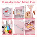 Play Kitchen for Kids Wooden Chef Pretend Playset with 3 Adjustable Heights Microwave by LJGDeals