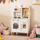 Play Kitchen for Kids Wooden Chef Pretend Playset with 3 Adjustable Heights Microwave by LJGDeals
