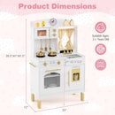 Play Kitchen for Kids Wooden Chef Pretend Playset with 3 Adjustable Heights Microwave by LJGDeals