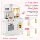 Play Kitchen for Kids Wooden Chef Pretend Playset with 3 Adjustable Heights Microwave by LJGDeals