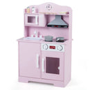 Wooden Play Kitchen Set with Range Hood and Microwave by LJGDeals