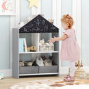 Playhouse Kids Bookshelf with Chalkboard and Whiteboard for 3-6 Years by LJGDeals