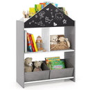 Playhouse Kids Bookshelf with Chalkboard and Whiteboard for 3-6 Years by LJGDeals