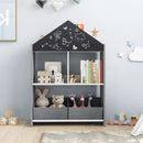 Playhouse Kids Bookshelf with Chalkboard and Whiteboard for 3-6 Years by LJGDeals