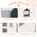 Playhouse Kids Bookshelf with Chalkboard and Whiteboard for 3-6 Years-Gray