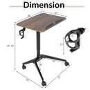 Pneumatic Standing Desk with Anti-fall Baffle and Cup Holder by LJGDeals
