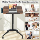 Pneumatic Standing Desk with Anti-fall Baffle and Cup Holder by LJGDeals