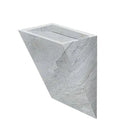 Handcrafted Triangle Wall Mount Bathroom Sink White Marble