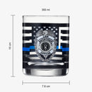 Police Whiskey Glasses Set Of 2 12 Oz Old Fashioned Liquor Glasses American Flag Blue Line Fire Figh by The Wine Savant