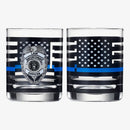 Police Whiskey Glasses Set Of 2 12 Oz Old Fashioned Liquor Glasses American Flag Blue Line Fire Figh by The Wine Savant
