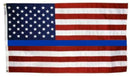 Polyester American Flag with Thin Blue Line *Made in USA* by Flagman of America