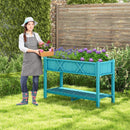 Poly Wood Elevated Planter Box with Legs Storage Shelf Drainage Holes by LJGDeals