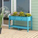 Poly Wood Elevated Planter Box with Legs Storage Shelf Drainage Holes by LJGDeals