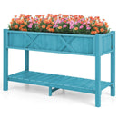 Poly Wood Elevated Planter Box with Legs Storage Shelf Drainage Holes by LJGDeals
