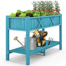 Poly Wood Elevated Planter Box with Legs Storage Shelf Drainage Holes by LJGDeals