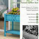 Poly Wood Elevated Planter Box with Legs Storage Shelf Drainage Holes by LJGDeals