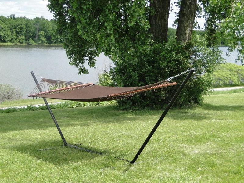 Deluxe Polyester Rope Hammock with 3-Beam Stand