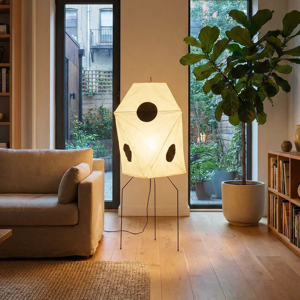 Akari Polyhedral Paper UF3-Q Floor Lamp, photo 2 of 40