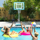 Pool Basketball Hoop Poolside Portable Basketball Goal with Shatterproof Backboard-White by LJGDeals