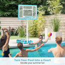 Pool Basketball Hoop Poolside Portable Basketball Goal with Shatterproof Backboard-White by LJGDeals