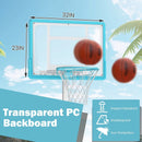 Pool Basketball Hoop Poolside Portable Basketball Goal with Shatterproof Backboard-White by LJGDeals