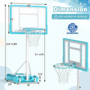 Pool Basketball Hoop Poolside Portable Basketball Goal with Shatterproof Backboard-White by LJGDeals