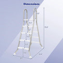 75.6" Above Ground Pool Ladder A-Frame Swimming Pool 4-Step Ladder for Up to 55" Pool Wall Height by LJGDeals