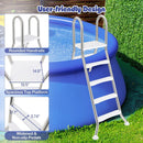75.6" Above Ground Pool Ladder A-Frame Swimming Pool 4-Step Ladder for Up to 55" Pool Wall Height by LJGDeals