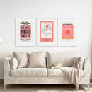 Colorful Pop Art Bright Pink Wall Decor Set by Wall Art Set