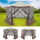 Pop-up Gazebo 6-sided Instant Setup Screen House Hub Tent with Mesh Netting Walls-Coffee by LJGDeals