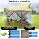 Pop-up Gazebo 6-sided Instant Setup Screen House Hub Tent with Mesh Netting Walls-Coffee by LJGDeals