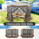 Pop-up Gazebo 6-sided Instant Setup Screen House Hub Tent with Mesh Netting Walls-Coffee by LJGDeals