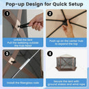 Pop-up Gazebo 6-sided Instant Setup Screen House Hub Tent with Mesh Netting Walls-Coffee by LJGDeals