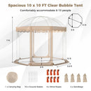 Pop Up Bubble Tent 10x10 FT for 8-10 People Weatherproof Pod with 540¬∞ Panoramic Clear PVC by LJGDeals