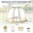 Pop Up Bubble Tent 630¬∞ Transparent PVC Igloo 8.5 x 8.5 FT Instant Setup Screen House for 5-6 People-Beige
