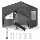10 X 10 FT Pop up Canopy Tent with 4 Removable Sidewall-Blue by DirectDeals