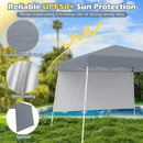 8 X 8 Feet Pop up Canopy Tent with 1 Sidewall and Portable Backpack-Gray