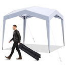 Pop up Canopy Tent with Portable Wheeled Bag 8 Stakes 4 Wind Ropes-White by LJGDeals
