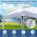 Pop up Canopy Tent with Portable Wheeled Bag 8 Stakes 4 Wind Ropes-White by LJGDeals