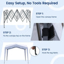 Pop up Canopy Tent with Portable Wheeled Bag 8 Stakes 4 Wind Ropes-White by LJGDeals