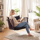 Hanging Rattan Porch Swing Chair with Cushions by LJGDeals