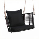 Hanging Rattan Porch Swing Chair with Cushions