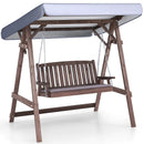 2-Person Porch Swing with Fir Wood Stand and Tilt Canopy-Brown by LJGDeals