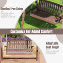 2-Person Porch Swing with Fir Wood Stand and Tilt Canopy-Brown by LJGDeals