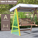 2-Person Porch Swing with Fir Wood Stand and Tilt Canopy-Brown by LJGDeals