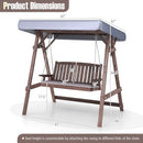 2-Person Porch Swing with Fir Wood Stand and Tilt Canopy-Brown by LJGDeals