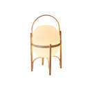 Portable Wood Lantern Glass Table Lamp